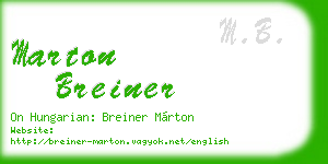 marton breiner business card